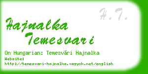 hajnalka temesvari business card